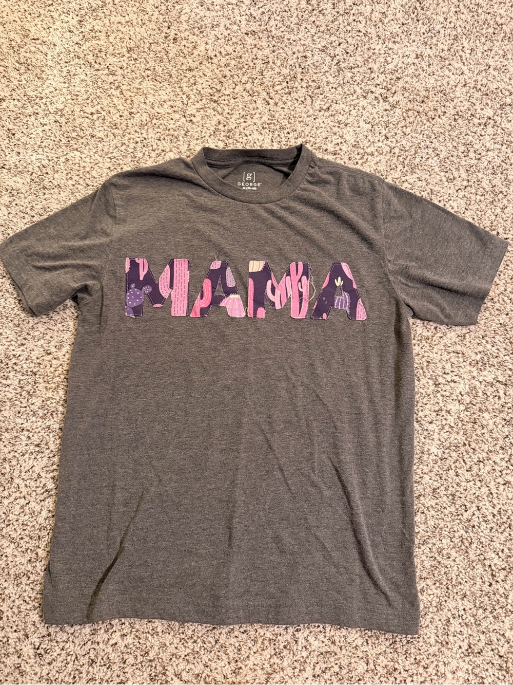 George Kids' Gray T-Shirt with Pink Cactus Graphic